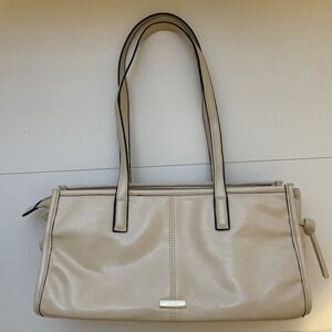 ALDO Leather Shoulder Bag Nude Patent Vegan Cream Mini Small Rectangular Gold